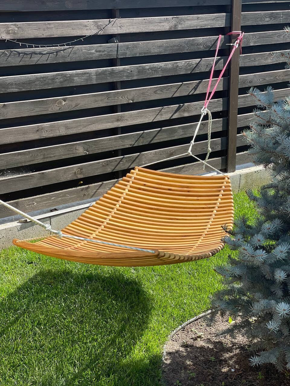 Handcrafted Wooden Hammock Lounger – Natural Oak