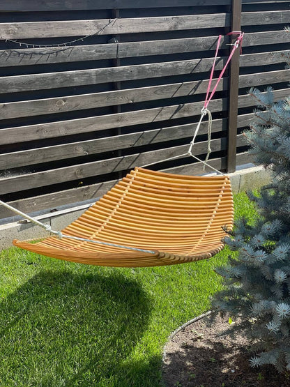 Handcrafted Wooden Hammock Lounger – Natural Oak