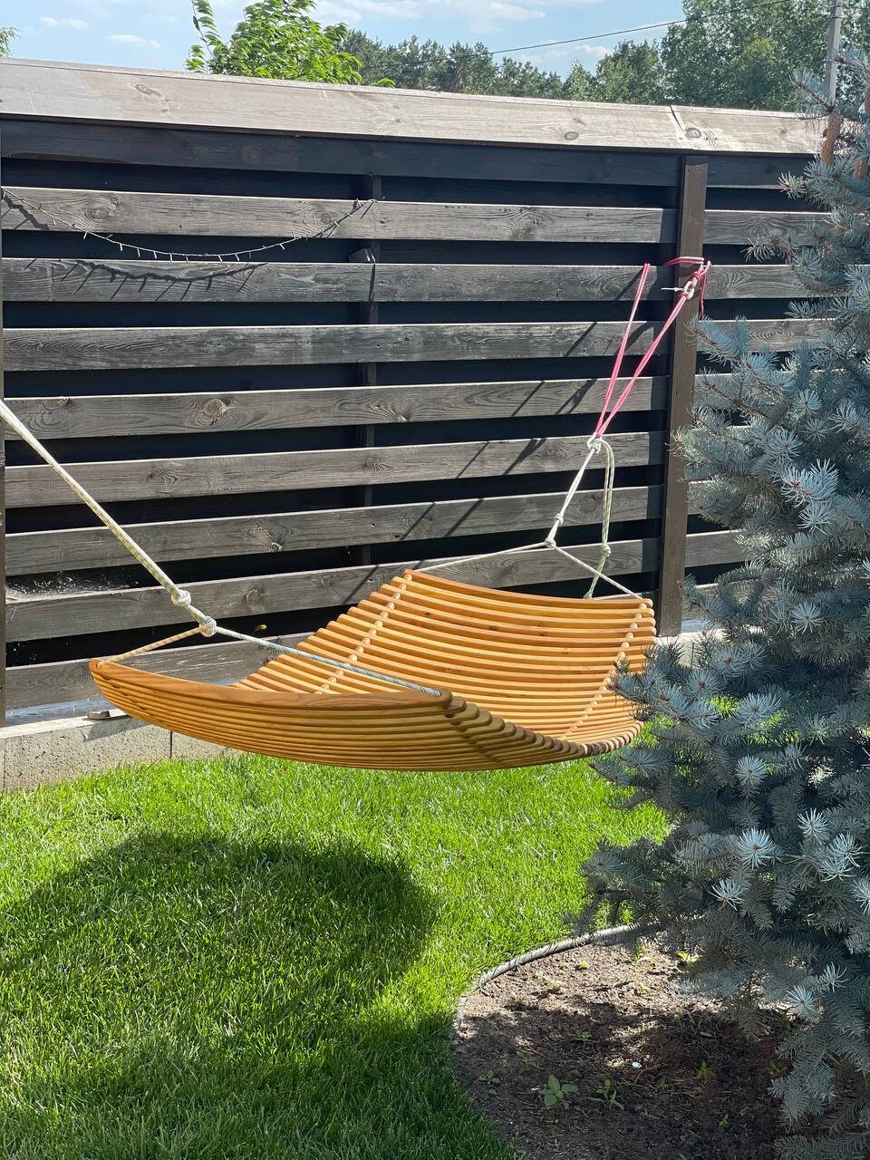 Handcrafted Wooden Hammock Lounger – Natural Oak