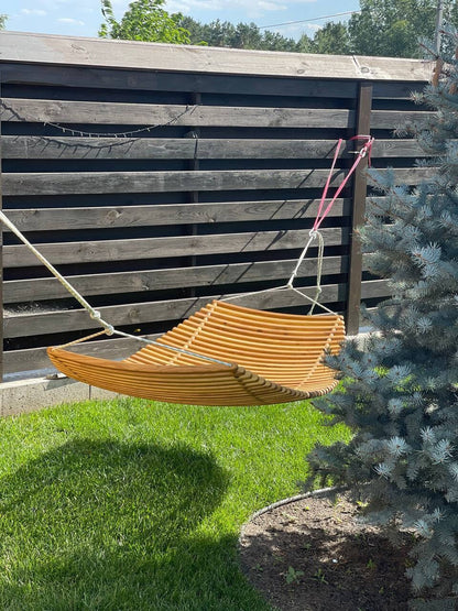 Handcrafted Wooden Hammock Lounger – Natural Oak