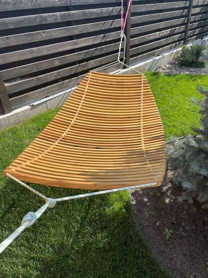 Handcrafted Wooden Hammock Lounger – Natural Oak